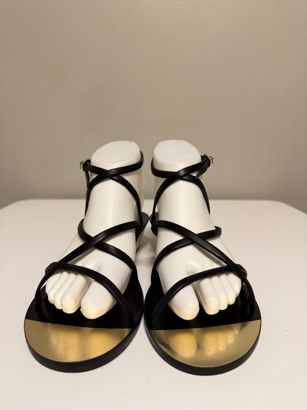 CHANEL BLACK LEATHER ANKLE STRAP SANDALS Women’s EU 39 US 9 - Picture 2 of 10